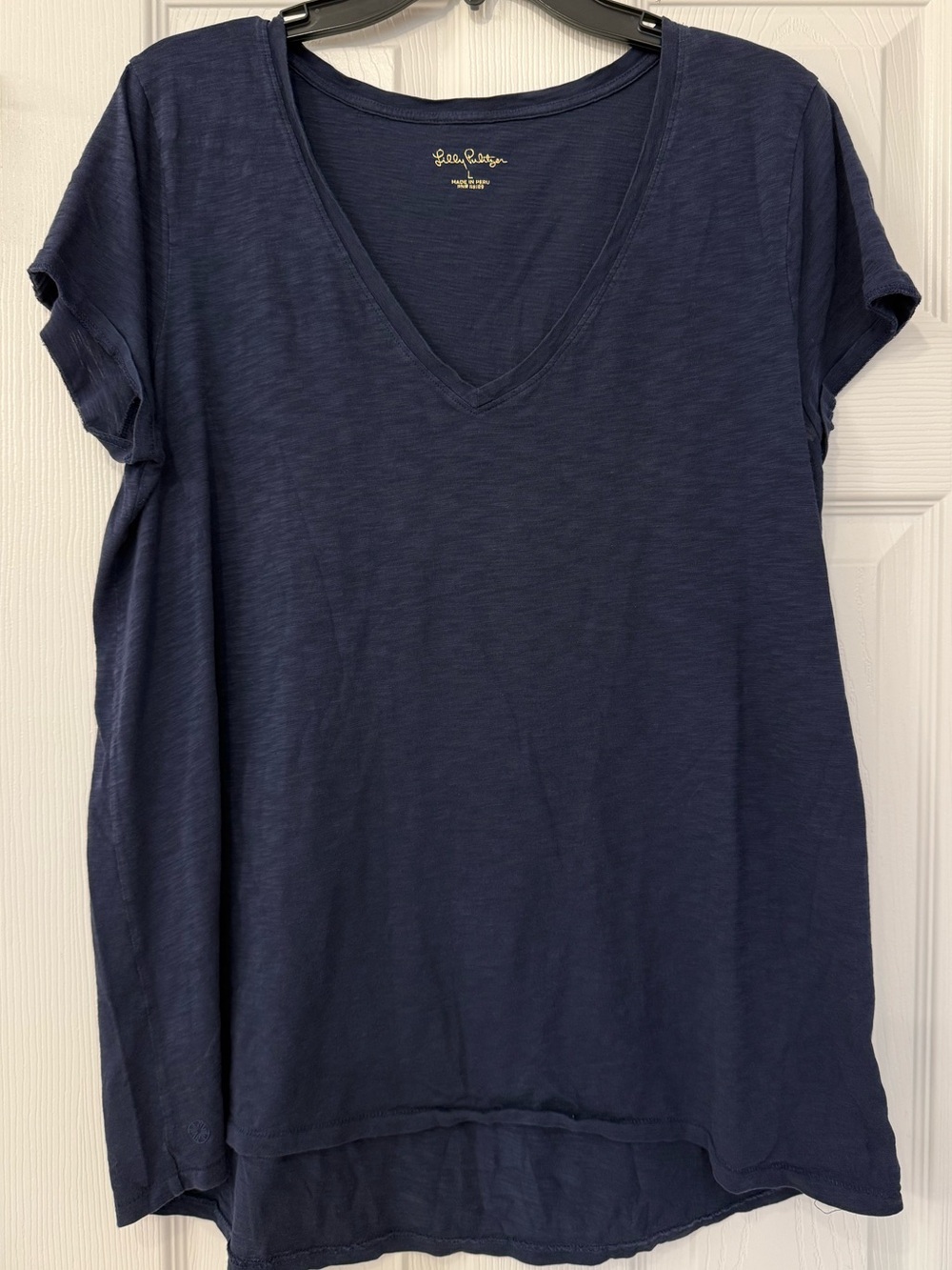 Lilly Pulitzer Navy V-Neck Short Sleeve Tee